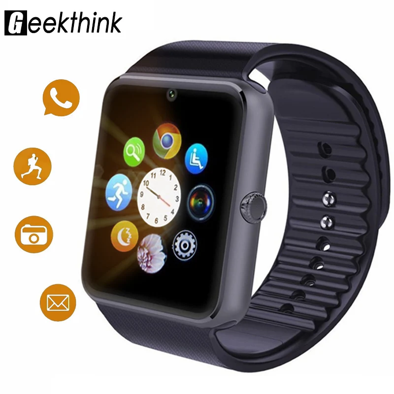 Мужские Смарт-часы GEEKTHINK GT08 с сенсорным экраном Bluetooth большой аккумулятор
