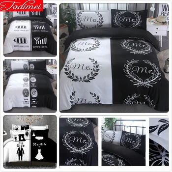 Lover Couple Adult Creative Mr Mis Black White Quilt Comforter Duvet Cover Bedding Set Soft Bed Linen Queen King Size Bedspreads
Lover Couple Adult Creative Mr Mis Black White Quilt Comforter Duvet Cover Bedding Set Soft Bed Linen Queen King Size Bedspreads