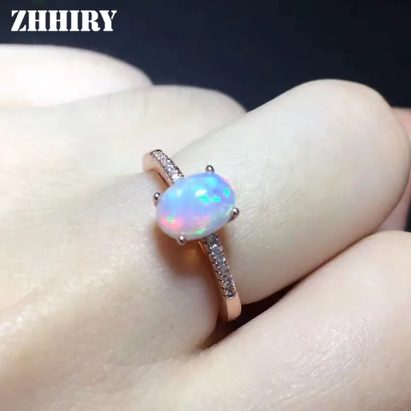 Natural White Fire Opal 925 sterling silver Gemstone Ring Womens Wedding Jewelry