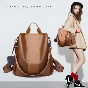 Women Anti-theft Backpack Large Capacity Bags Simple Personality Bag Korean Casual Wild Soft Leather Backpack Female Tide
Women Anti-theft Backpack Large Capacity Bags Simple Personality Bag Korean Casual Wild Soft Leather Backpack Female Tide