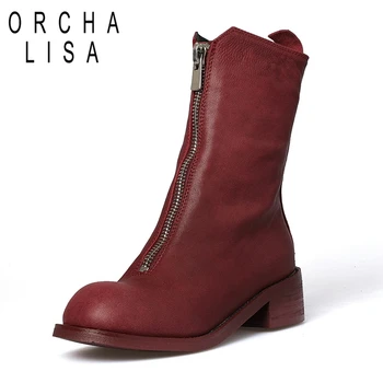 ORCHA LISA Big size Women boots 2018 New Genuine Leather Ankle boots Short plush Round toe boots Fashion Spring/Autumn C569
ORCHA LISA Big size Women boots 2018 New Genuine Leather Ankle boots Short plush Round toe boots Fashion Spring/Autumn C569