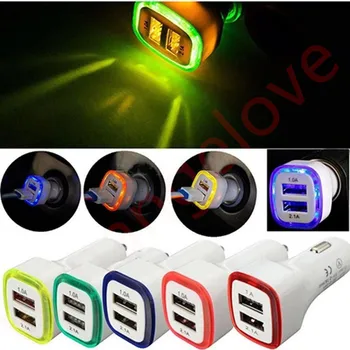Colorful led light Dual Usb Car Charger 2.1A+1A Universal car charger For Ipad For Iphone For Samsung 100pcs
Colorful led light Dual Usb Car Charger 2.1A+1A Universal car charger For Ipad For Iphone For Samsung 100pcs