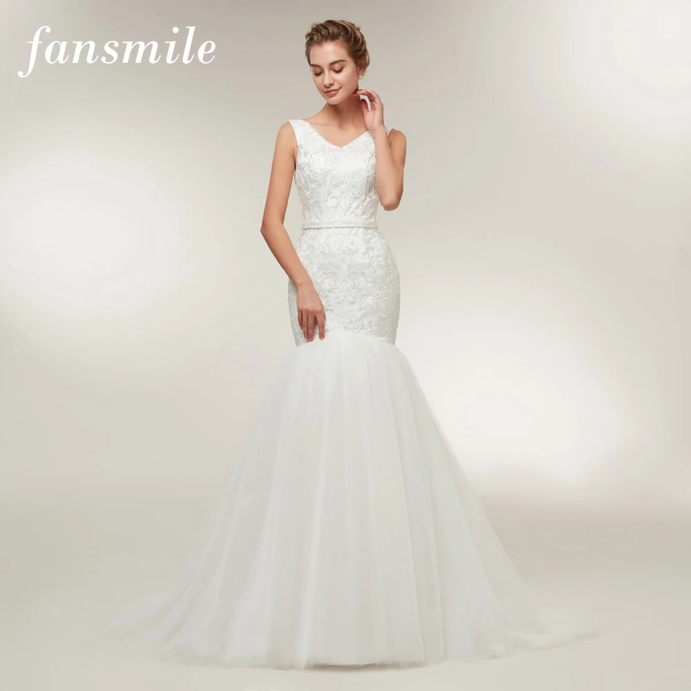Fansmile New Arrival Mermaid Wedding Dresses 2019 Vestido De Noiva Custom-made Plus Size Wedding Gowns Tulle Mariage FSM-391M
Fansmile New Arrival Mermaid Wedding Dresses 2019 Vestido De Noiva Custom-made Plus Size Wedding Gowns Tulle Mariage FSM-391M