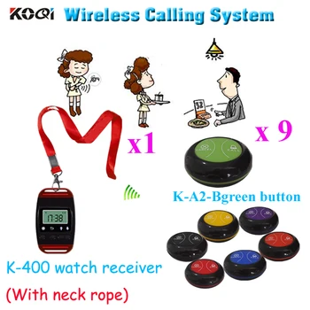 Wireless Restaurant Waiter Calling System Restaurant Wireless Table Bell Waiter Buzzer Ycall CE( 1pcs watch & 9pcs call button)
Wireless Restaurant Waiter Calling System Restaurant Wireless Table Bell Waiter Buzzer Ycall CE( 1pcs watch & 9pcs call button)