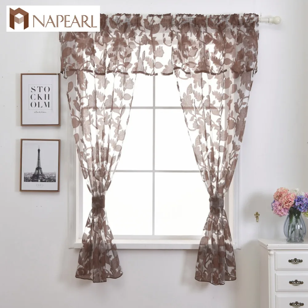Organza tulle curtain kitchen short curtain set valance leaves design White sheer panel small window curtain door decoration
Organza tulle curtain kitchen short curtain set valance leaves design White sheer panel small window curtain door decoration