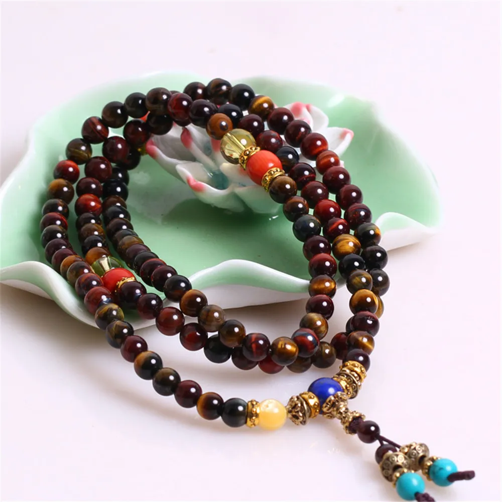 New Arrival 6mmNatural Colored Tiger Eye Stone 108 Mala Prayer Bracelet Men Women Energy Stone Hand String Yoga Jewelry Dropship
New Arrival 6mmNatural Colored Tiger Eye Stone 108 Mala Prayer Bracelet Men Women Energy Stone Hand String Yoga Jewelry Dropship