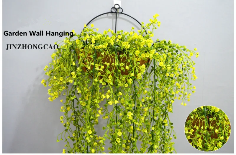 Flone A Bunch Of 5 Branches Artificial Flower Hanging Orchid Rattan Fake Flower Plastic Wall Hanging Home Restaurant Decoration (4)