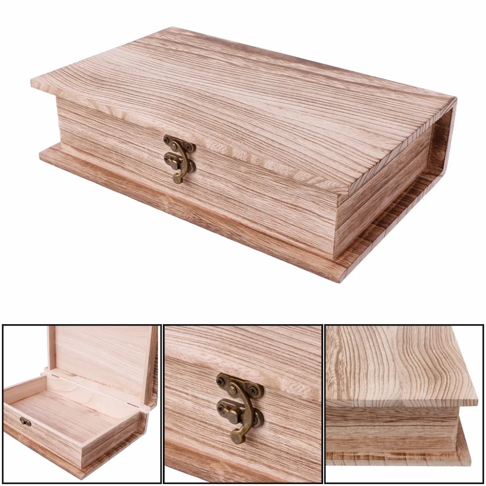1Pc Wooden Hinged Lockable Box Book Shape Jewellery Storage Case Home Crafts Sundries Organizer Storage Box Gift C42
1Pc Wooden Hinged Lockable Box Book Shape Jewellery Storage Case Home Crafts Sundries Organizer Storage Box Gift C42