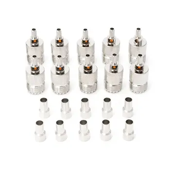 

New 10 Sets UHF Female Jack SO239 Crimp RF Connector Coaxial Adapter For RG58 RG142 RG400 LMR195 Cable 2019