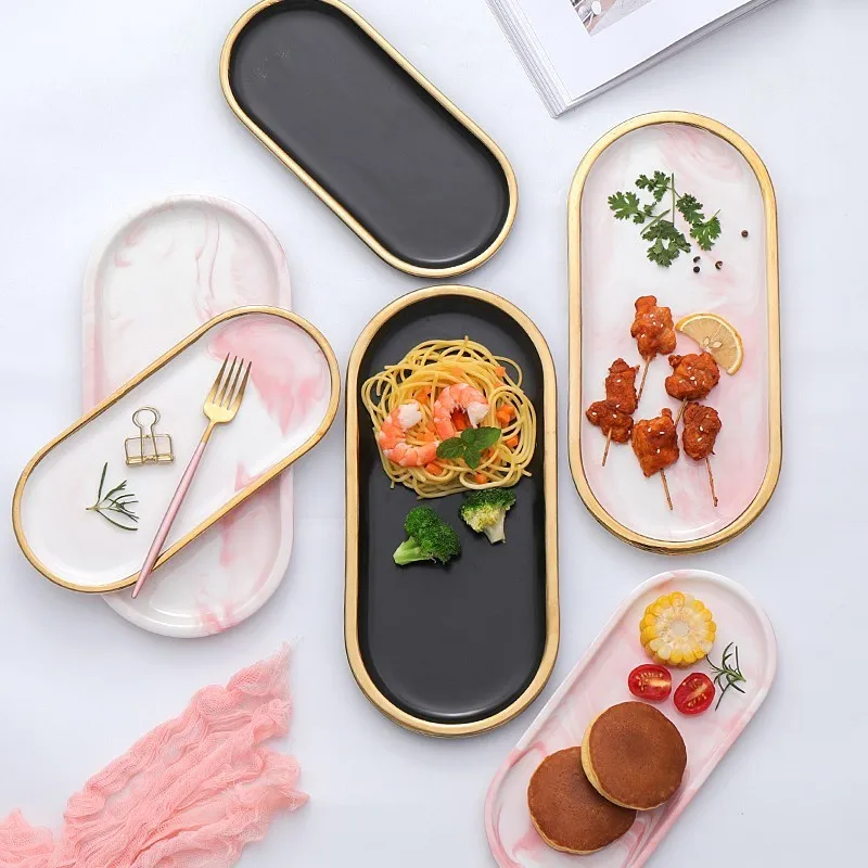 Gold Plating Marble Storage Tray Ceramic Europe Charger Plates Food Fruit Dessert Oval Dish Jewelry Tray Decoration Platter
Gold Plating Marble Storage Tray Ceramic Europe Charger Plates Food Fruit Dessert Oval Dish Jewelry Tray Decoration Platter