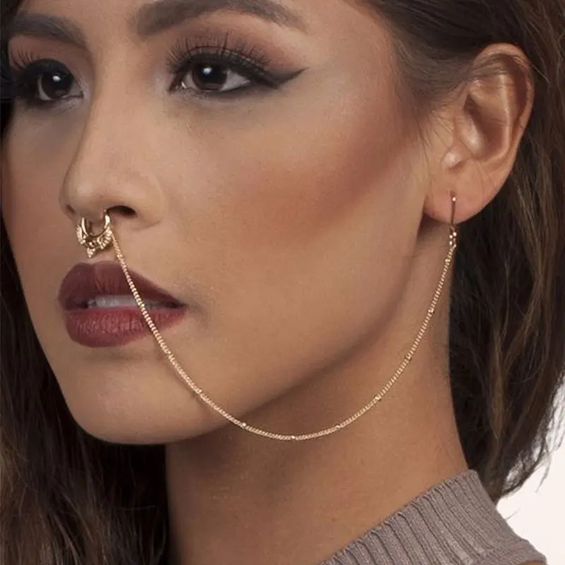 Piercing Nombril Luxury Rudder Alloy Nose Clip Fake Septum Piercing False Nose Ring Rarring Chain Kit Bisuteria Mujer 7A002
Piercing Nombril Luxury Rudder Alloy Nose Clip Fake Septum Piercing False Nose Ring Rarring Chain Kit Bisuteria Mujer 7A002