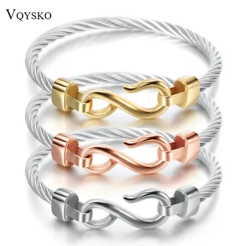 Three-Color Titanium Steel Bracelet Hooks Fashion Jewelry Infinity Love Charm Bracelets Bangles For Women
Three-Color Titanium Steel Bracelet Hooks Fashion Jewelry Infinity Love Charm Bracelets Bangles For Women