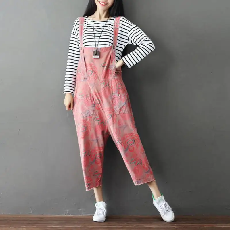 Johnature Women Korean Casual Calf-length Pants 2019 Summer New Pockets Floral Print All-match Cotton Rompers Womens Jumpsuit
Johnature Women Korean Casual Calf-length Pants 2019 Summer New Pockets Floral Print All-match Cotton Rompers Womens Jumpsuit