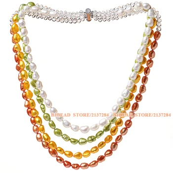 Simple And Fashion Multi Strands Four Color Baroque Freshwater Dyed Pearl And White Clear Crystal Beads Necklace
Simple And Fashion Multi Strands Four Color Baroque Freshwater Dyed Pearl And White Clear Crystal Beads Necklace