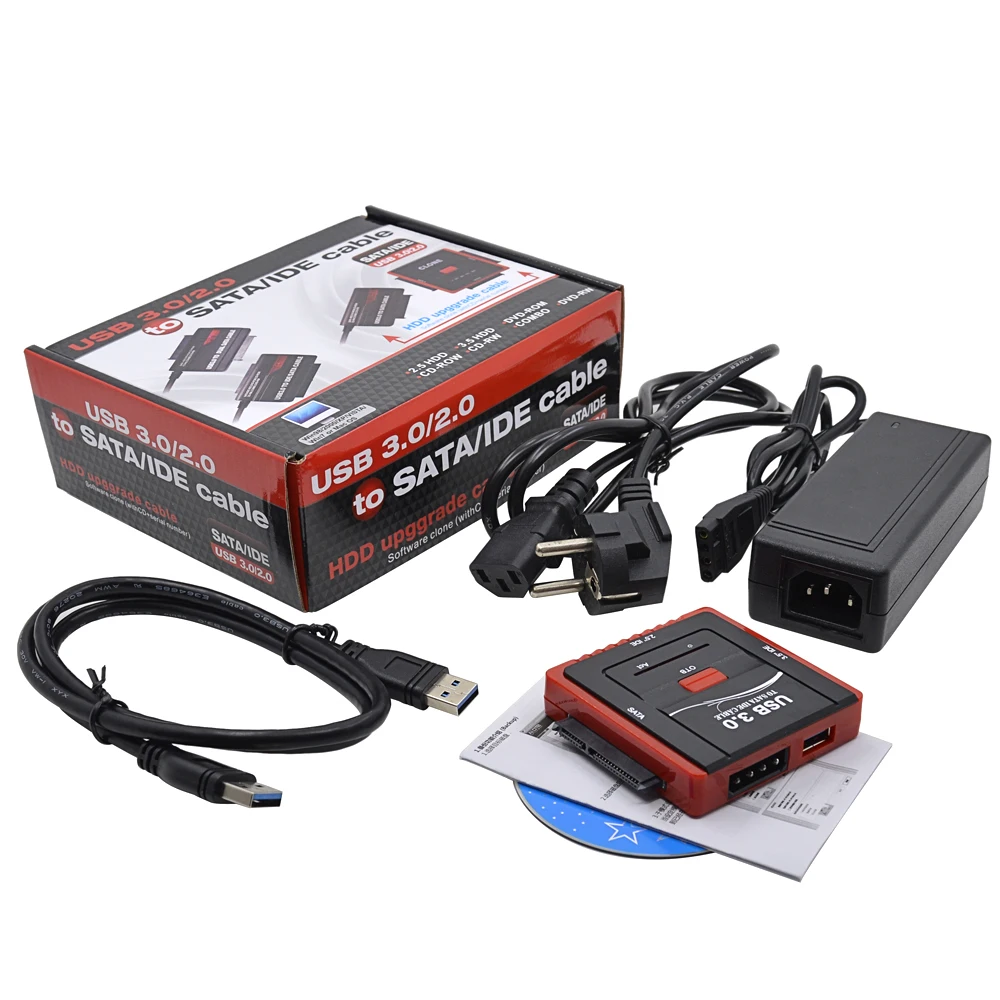 EU Plug USB 3.0 2.0 to SATA IDE 2.5" 3.5" Cable External HDD Hard Disk DRIVE Enclosure Adapter All in One HDD Docking Station
EU Plug USB 3.0 2.0 to SATA IDE 2.5" 3.5" Cable External HDD Hard Disk DRIVE Enclosure Adapter All in One HDD Docking Station