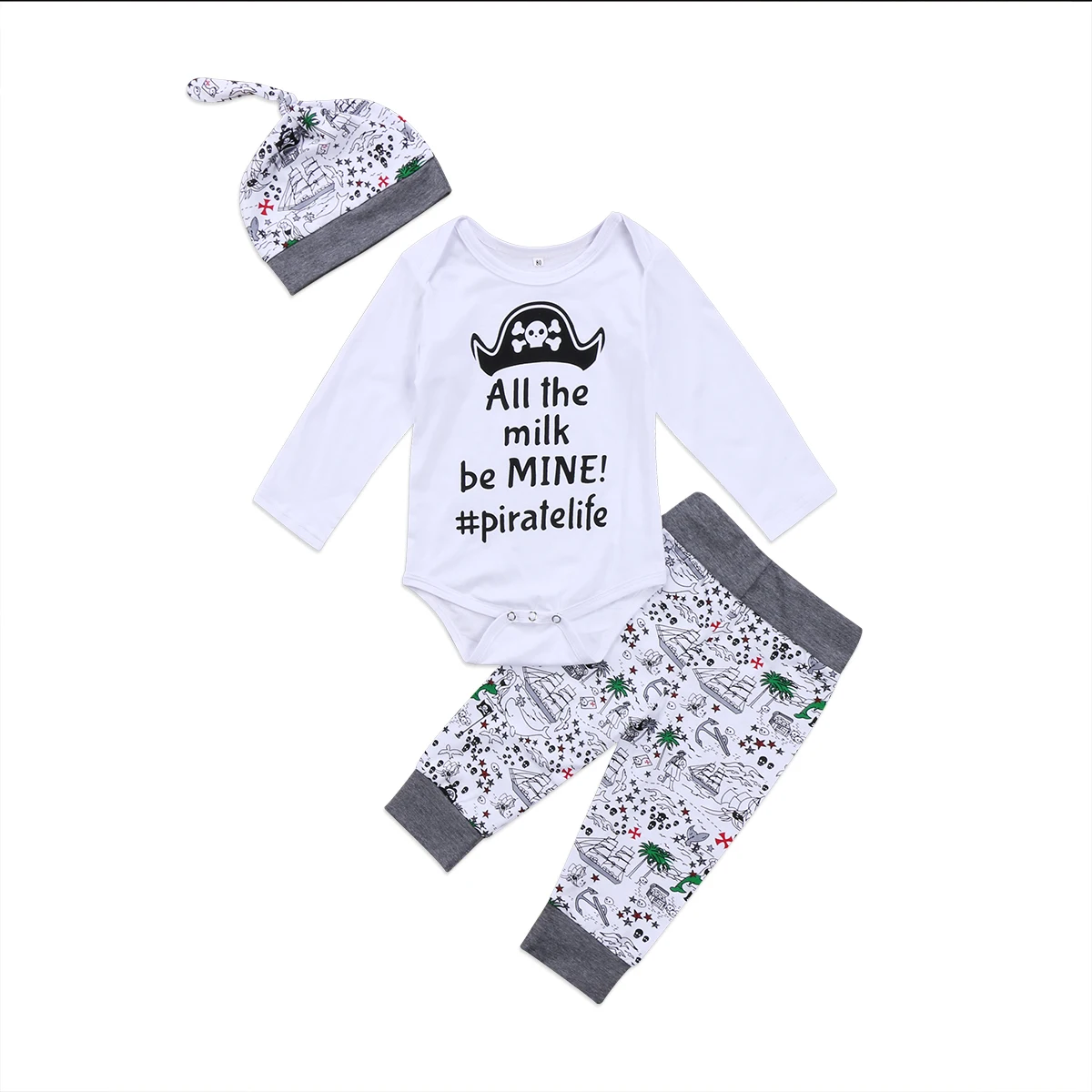 Babies Little Pirate Bodysuit Clothing Set Newborn Baby Boy Girl Bodysuits Top Pants Hat 3 PCS Outfits Clothes
Babies Little Pirate Bodysuit Clothing Set Newborn Baby Boy Girl Bodysuits Top Pants Hat 3 PCS Outfits Clothes