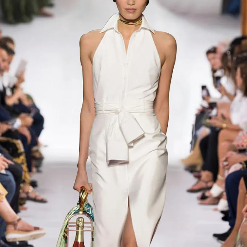 XF High Quality Europe And America Fashion Milan Catwalk White Sleeveless Midi Dress 2019 Summer New Women'S Sexy Party Dresses
XF High Quality Europe And America Fashion Milan Catwalk White Sleeveless Midi Dress 2019 Summer New Women'S Sexy Party Dresses