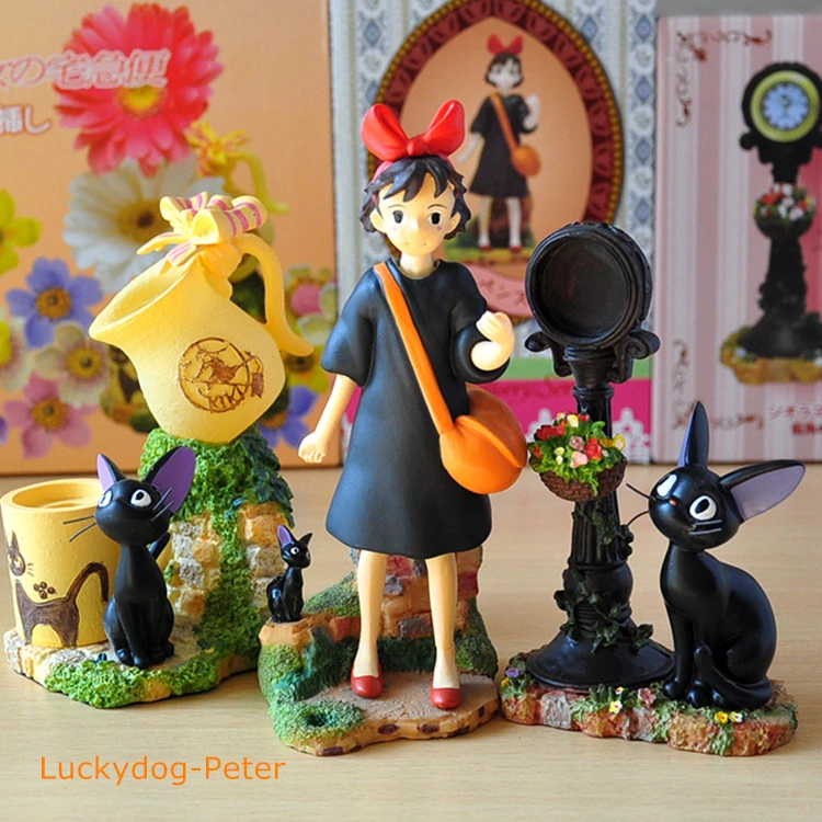 

Kiki's Delivery Service Kiki & Jiji Action Figure Kiki's Penholder & Jiji's Flower Receptacle Doll PVC ACGN figure