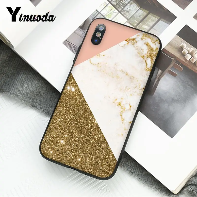 Gold Pink Glitter Marble