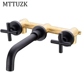 MTTUZK Matte Black Solid Brass Double Handle Wall Mounted Bathroom Sink Faucet Hot and Cold Basin Faucet Brushed Gold Mixer Tap
MTTUZK Matte Black Solid Brass Double Handle Wall Mounted Bathroom Sink Faucet Hot and Cold Basin Faucet Brushed Gold Mixer Tap