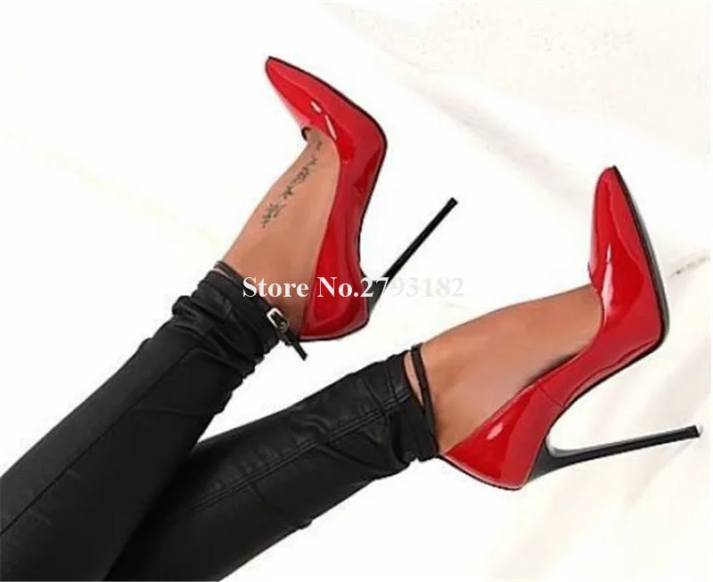 Brand Design Women Fashion Pointed Toe Patent Leather Stiletto Heel Pumps Ankle Strap Red Black High Heels Club Dress Shoes
Brand Design Women Fashion Pointed Toe Patent Leather Stiletto Heel Pumps Ankle Strap Red Black High Heels Club Dress Shoes
