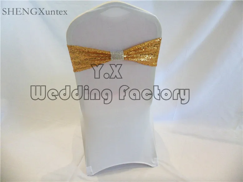 Factory Price Sequin Lycra Spandex Chair Band With Buckle Decoration For Chair Cover Using
Factory Price Sequin Lycra Spandex Chair Band With Buckle Decoration For Chair Cover Using