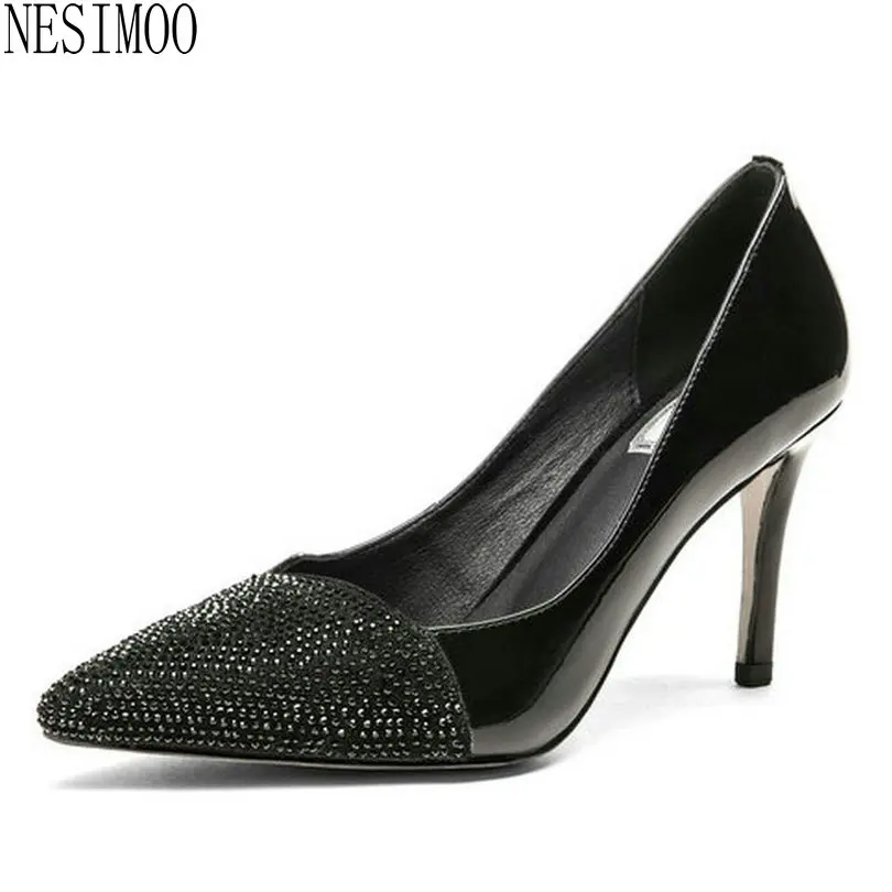 NESIMOO 2018 Women Pumps Women Shoes Platform Slip on Cow Leather+puThin High Heel Wedding Shoes Ladies Pumps Size 34-39
NESIMOO 2018 Women Pumps Women Shoes Platform Slip on Cow Leather+puThin High Heel Wedding Shoes Ladies Pumps Size 34-39