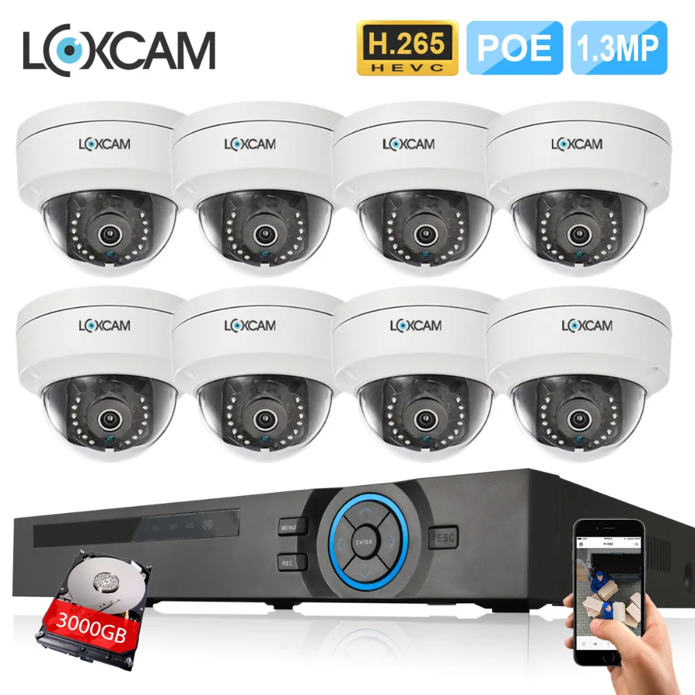 H.265 8CH 4MP CCTV System POE NVR Kit 8pcs 960P 1.3MP Security IP66 In/Outdoor VandalProof IP Camera Video surveillance camera
H.265 8CH 4MP CCTV System POE NVR Kit 8pcs 960P 1.3MP Security IP66 In/Outdoor VandalProof IP Camera Video surveillance camera