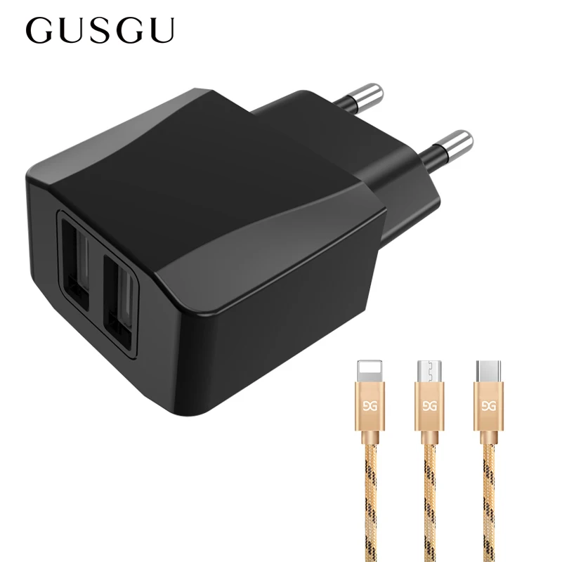 GUSGU Dual USB Charger 5V For Mobile Phone EU Plug Travel Wall Charger Adapter For iPhone iPad Samsung Xiaomi
GUSGU Dual USB Charger 5V For Mobile Phone EU Plug Travel Wall Charger Adapter For iPhone iPad Samsung Xiaomi