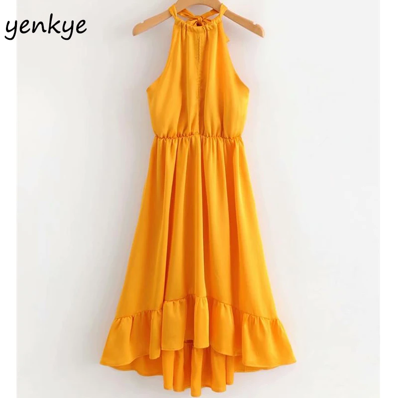 Holiday Summer Dress 2019 Women Solid Color Halter Dress Lady Sexy Backless Sleeveless A-line Casual Beach Dress SYJZ179
Holiday Summer Dress 2019 Women Solid Color Halter Dress Lady Sexy Backless Sleeveless A-line Casual Beach Dress SYJZ179