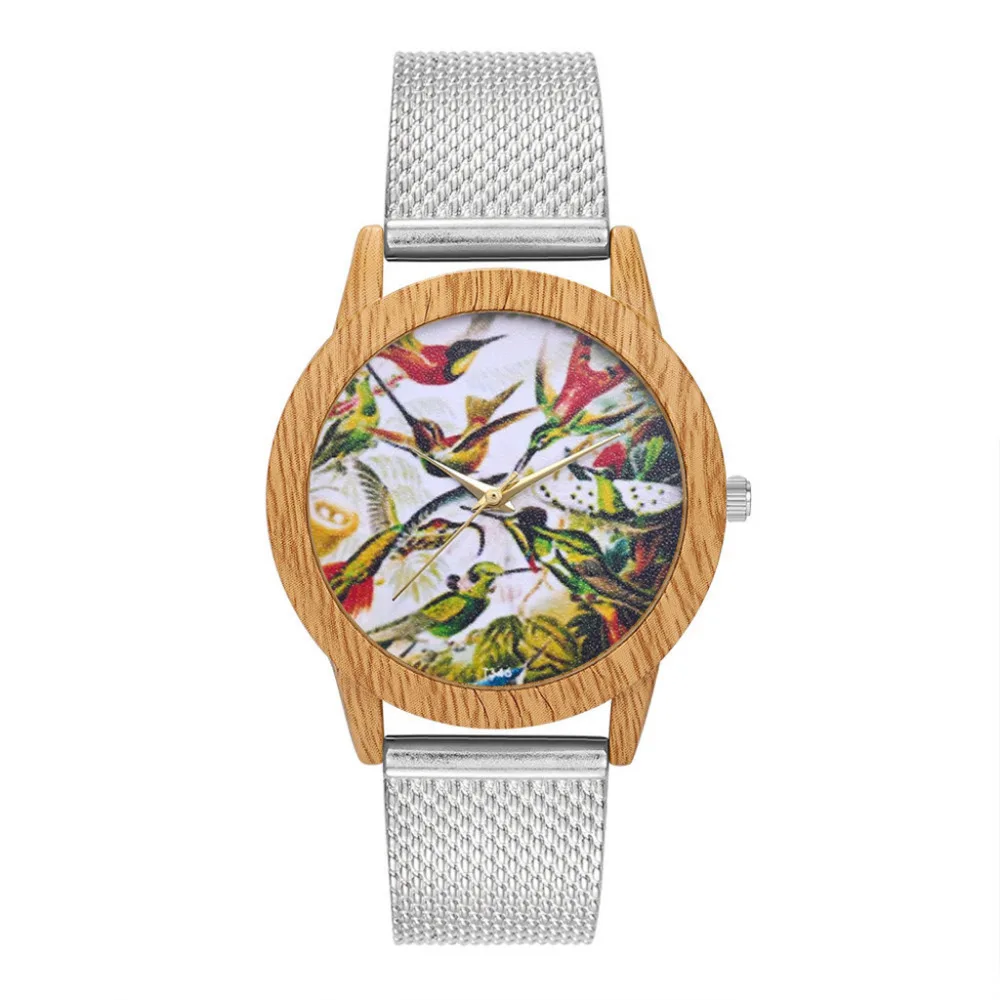 Hot Sale Wood Grain Large Dial Bird Print Women Watch Female Dress Quartz WristWatches Fashion Clock Gift Relojes Para Mujer #W
Hot Sale Wood Grain Large Dial Bird Print Women Watch Female Dress Quartz WristWatches Fashion Clock Gift Relojes Para Mujer #W