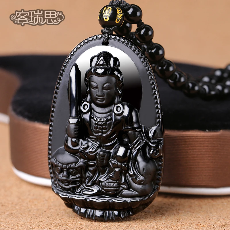 A 5A natural Obsidian Manjusri Pendant Zodiac Rabbit Necklace and a patron saint of natal Buddha
A 5A natural Obsidian Manjusri Pendant Zodiac Rabbit Necklace and a patron saint of natal Buddha