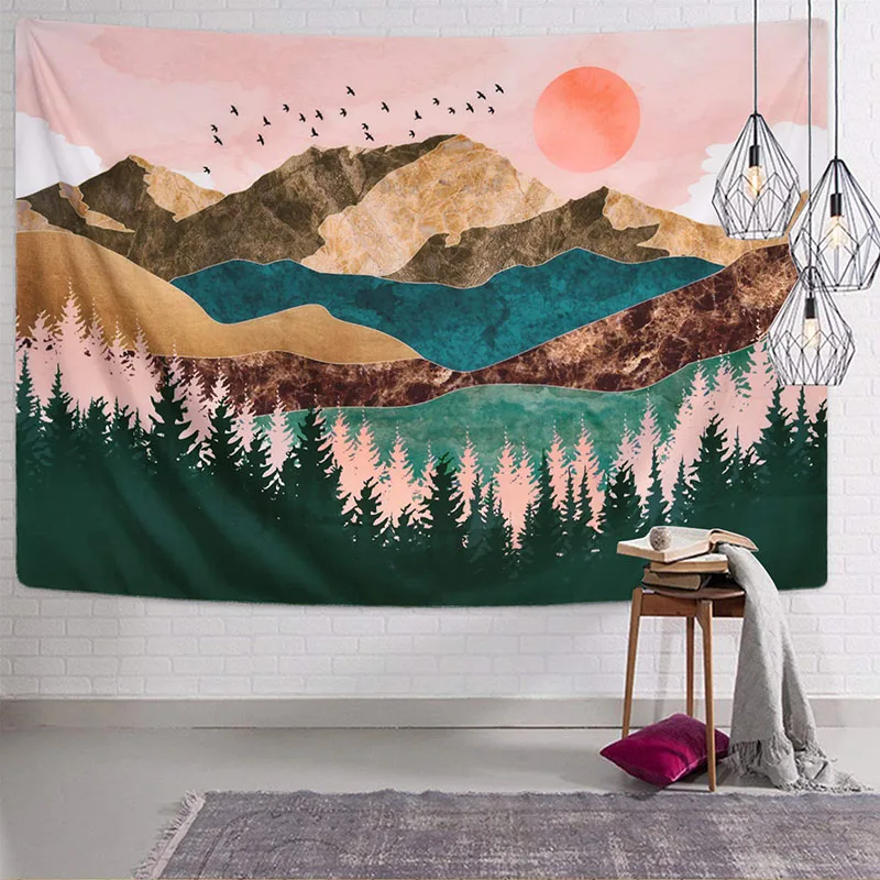 Mountain Forest Tree Tapestry Sunset Nature Landscape Wall Hanging Decor for Bedroom HYD88
Mountain Forest Tree Tapestry Sunset Nature Landscape Wall Hanging Decor for Bedroom HYD88