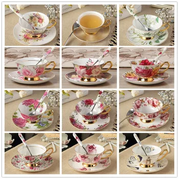 200ml Gold Plated Flower Pattern Ceramic Bone China Porcelain Cappuccino Coffee Cup Saucer Dish Set Black Tea Cup Mug with Spoon
200ml Gold Plated Flower Pattern Ceramic Bone China Porcelain Cappuccino Coffee Cup Saucer Dish Set Black Tea Cup Mug with Spoon