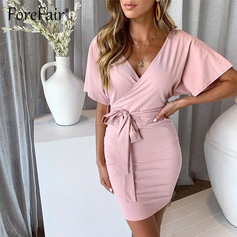 Forefair New 2019 Summer Dress women casual cotton dresses short sleeve v neck sashes wrap solid mini bodycon t shirt dress
Forefair New 2019 Summer Dress women casual cotton dresses short sleeve v neck sashes wrap solid mini bodycon t shirt dress