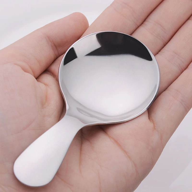 Cute Mini Stainless Steel Kids Spoon Ice Cream Spoon Short Handle Sugar Spice Spoon Small Tea Coffee Scoop Kitchen Accessories (4)