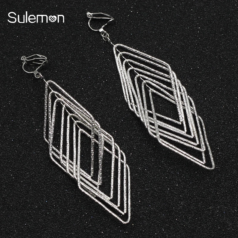 Geometry Rhombus Earring No Hole Ear Clips Multi-Layer Metal Clip Earrings Without Piercing Women Big Earring Jewelry CE267
Geometry Rhombus Earring No Hole Ear Clips Multi-Layer Metal Clip Earrings Without Piercing Women Big Earring Jewelry CE267