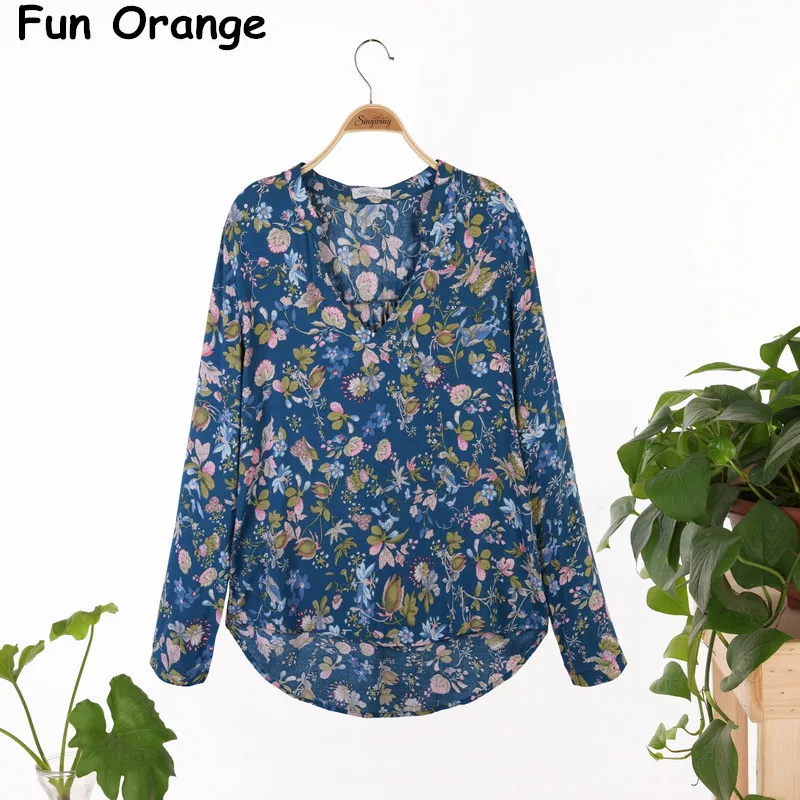 Fun Orange Fashion Ladies Elegant Vintage Floral Print Blouses V-neck Long Sleeve Office Lady Shirts Casual Slim Brand Tops
Fun Orange Fashion Ladies Elegant Vintage Floral Print Blouses V-neck Long Sleeve Office Lady Shirts Casual Slim Brand Tops