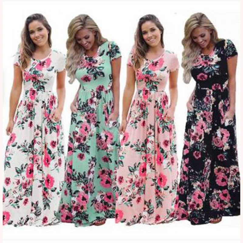 Floral Print Slim Fit Pocket Elastic Boho Women Vacation Maxi Dress 2019 Summer Women Beach Dress Sleeve Evening Party Dresses
Floral Print Slim Fit Pocket Elastic Boho Women Vacation Maxi Dress 2019 Summer Women Beach Dress Sleeve Evening Party Dresses