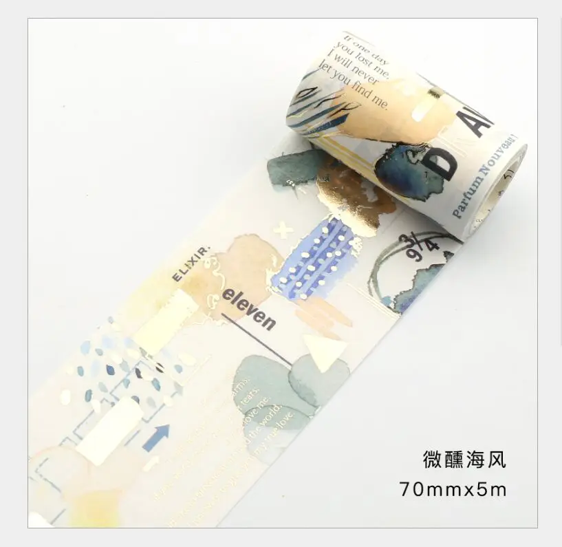 70mm Vintage European life Sea wind gold bronzing washi tape DIY planner scrapbooking masking tape escolar
70mm Vintage European life Sea wind gold bronzing washi tape DIY planner scrapbooking masking tape escolar