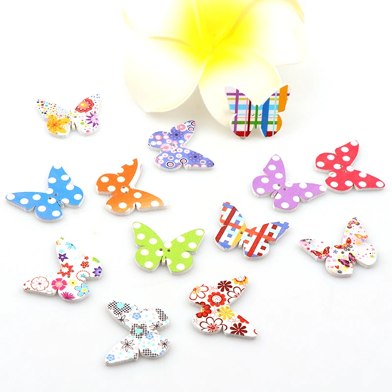 50PCS 2 Holes Colorful Butterfly Wooden Buttons Fit Sewing and Scrapbooking 24*30mm Sewing Buttons For Craft DIY Mixed Color
50PCS 2 Holes Colorful Butterfly Wooden Buttons Fit Sewing and Scrapbooking 24*30mm Sewing Buttons For Craft DIY Mixed Color