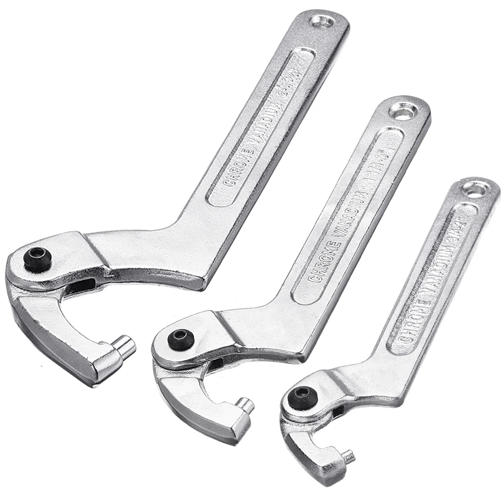 Adjustable Hook C Type Wrench Spanner Tool Nuts Bolts Hand Tool 19-51mm /32-76mm /51-120mm
Adjustable Hook C Type Wrench Spanner Tool Nuts Bolts Hand Tool 19-51mm /32-76mm /51-120mm