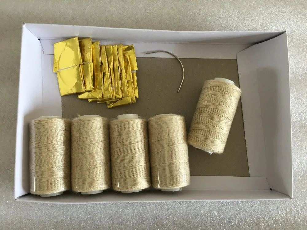 Thread needle kit 25 pcs C curved needle with 5 small rolls blonde color hair weaving cotton thread
Thread needle kit 25 pcs C curved needle with 5 small rolls blonde color hair weaving cotton thread