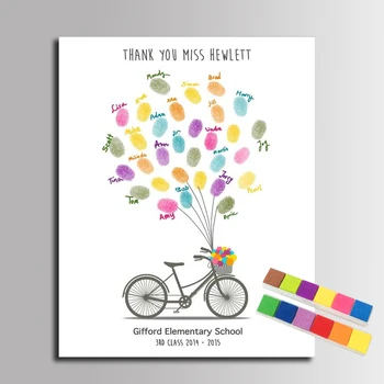 Fingerprint Signature Canvas Painting Bicycle Tour Balloons DIY Guest Book Gift for Teacher Baby Shower
Fingerprint Signature Canvas Painting Bicycle Tour Balloons DIY Guest Book Gift for Teacher Baby Shower