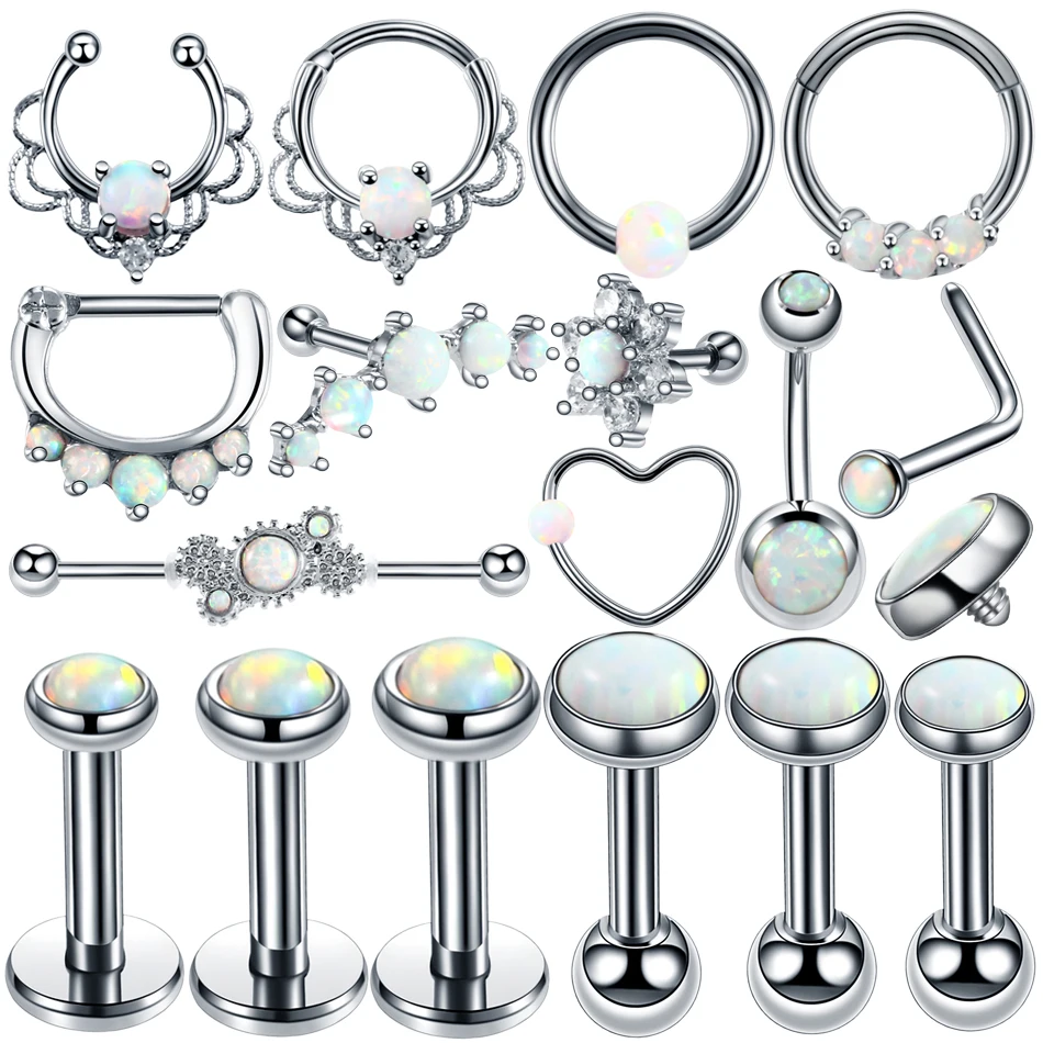New Silver Opal Stone Nose Stud Septum Clicker Rings Opal Ball Closure Lip Ear Tragus Piercing Belly Rings Sexy Earring Jewelry
New Silver Opal Stone Nose Stud Septum Clicker Rings Opal Ball Closure Lip Ear Tragus Piercing Belly Rings Sexy Earring Jewelry