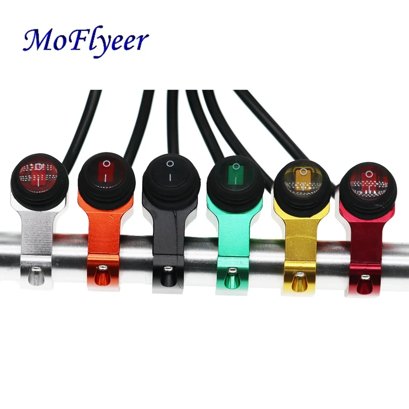 MoFlyeer 7/8" 22mm Motorcycle Aluminium Alloy Switches Waterproof Headlight Switch and 3 Wires with Red Led Light 12v
MoFlyeer 7/8" 22mm Motorcycle Aluminium Alloy Switches Waterproof Headlight Switch and 3 Wires with Red Led Light 12v