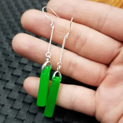 Earrings Wholesale Natural Jades Cylindrical Earrings Green Quartz Jades Earrings Lucky Sheath Earrings Free Shipping
Earrings Wholesale Natural Jades Cylindrical Earrings Green Quartz Jades Earrings Lucky Sheath Earrings Free Shipping