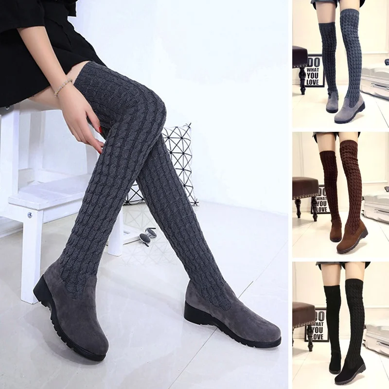 DAFENP 2019 New Knitted Boots Women shoes woman Over The Knee High Booties Shoes Fall Winter Elastic Slim Long botas mujer
DAFENP 2019 New Knitted Boots Women shoes woman Over The Knee High Booties Shoes Fall Winter Elastic Slim Long botas mujer