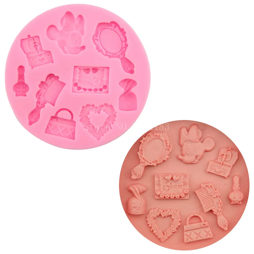 Cartoon Minnie & Cosmetic Shape Silicone Fondant Soap 3D Cake Mold Cupcake Jelly Candy Chocolate Decoration Baking Tool FQ2950
Cartoon Minnie & Cosmetic Shape Silicone Fondant Soap 3D Cake Mold Cupcake Jelly Candy Chocolate Decoration Baking Tool FQ2950