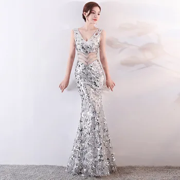 women evening Sequined summer dresses casual banquet rockabilly sexy club party nightclub slim dress plus size silver fishtail
women evening Sequined summer dresses casual banquet rockabilly sexy club party nightclub slim dress plus size silver fishtail